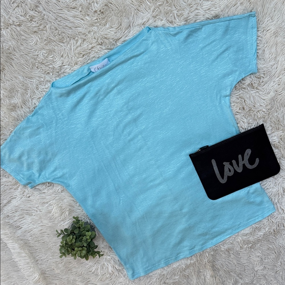 Christie by Jenny Boston Boatneck Dolman Top 💗 Blue